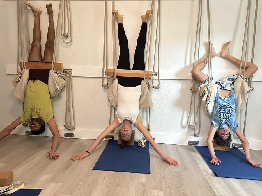 Cocoa Beach Yoga, Rope wall Sirsasana, Curunta Yoga, Iyengar Yoga
